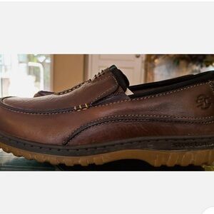 Streetcar ASC Carrera Brown Leather Slip-On Loafers size 8